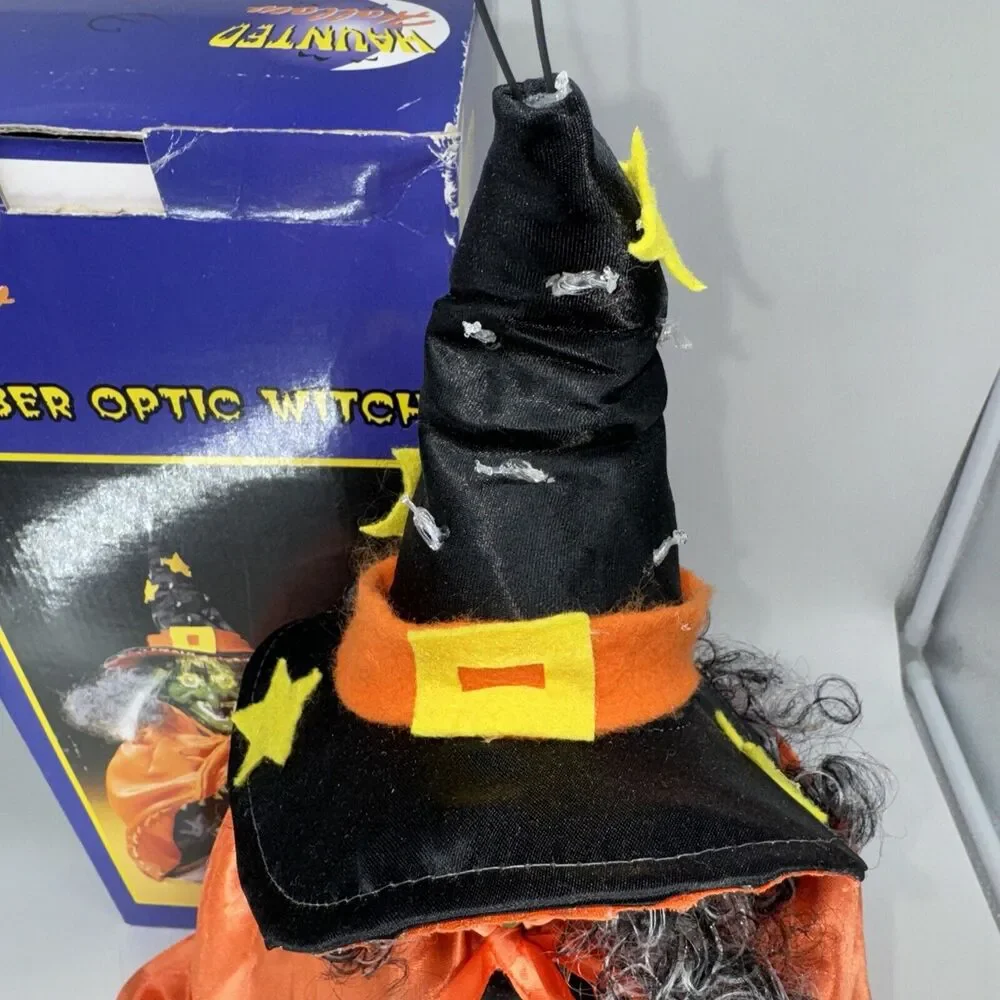 VINTAGE Fiber Optic Halloween Witch Light‎ Up Lamp Decor 18
